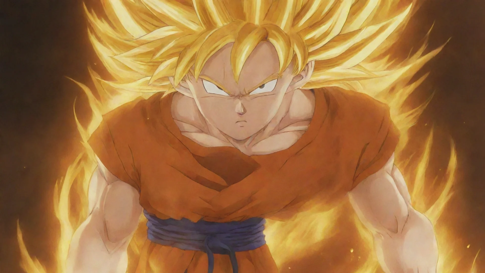 artstation art son goku super sayan 9 confident engaging wow 3 wide