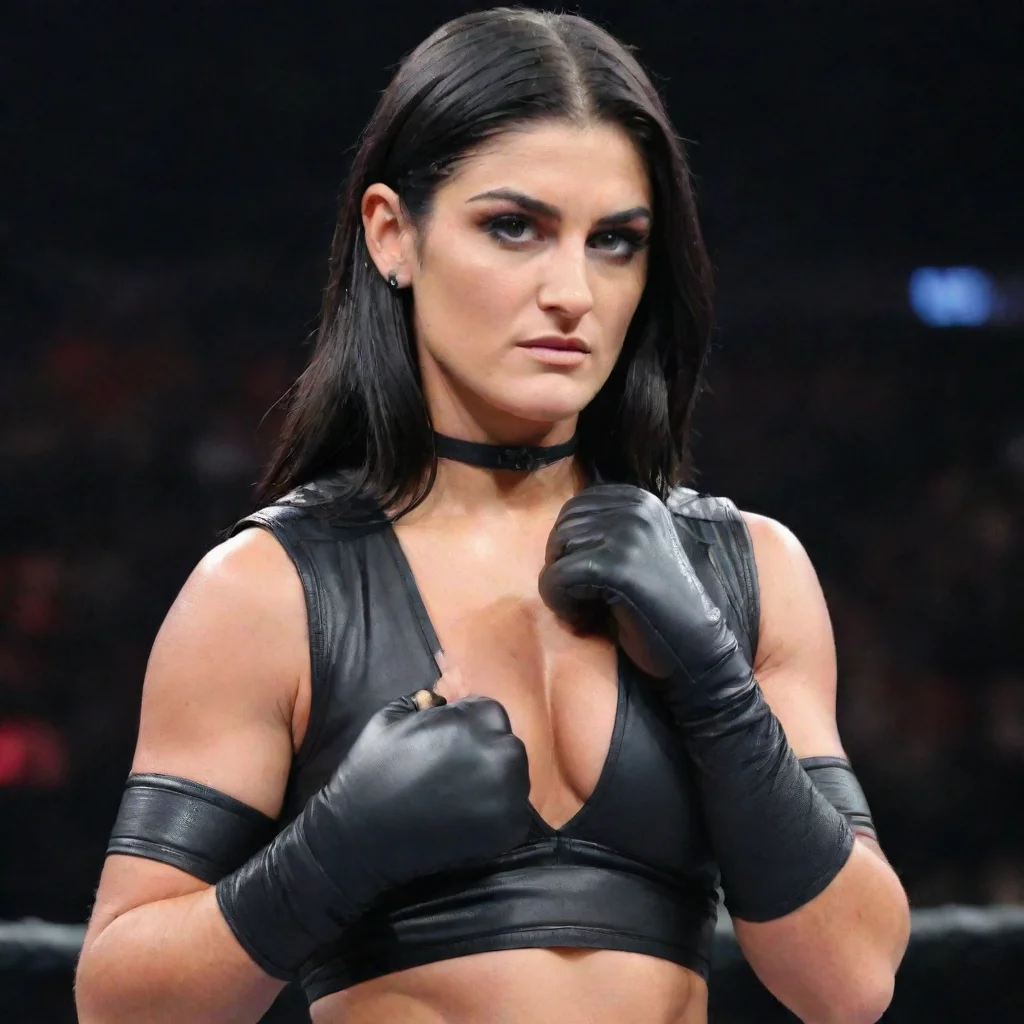 aiartstation art sonya deville wwe with black gloves confident engaging wow 3