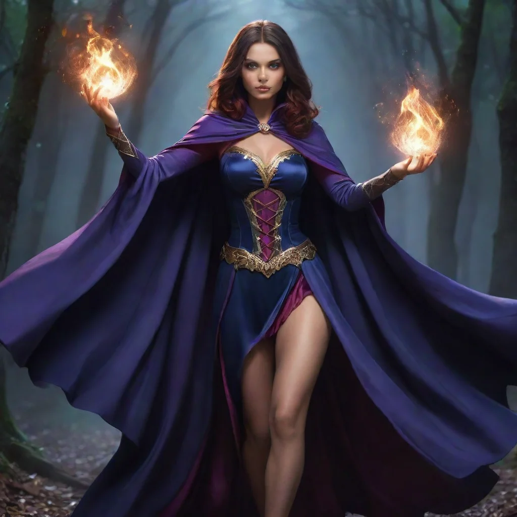 artstation art sorcerress in magical cape confident engaging wow 3