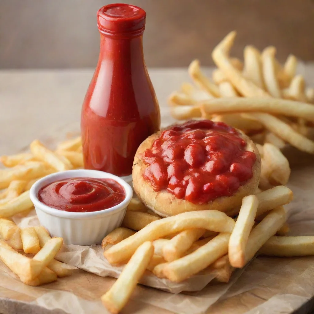aiartstation art sparking ketchup with fries  confident engaging wow 3