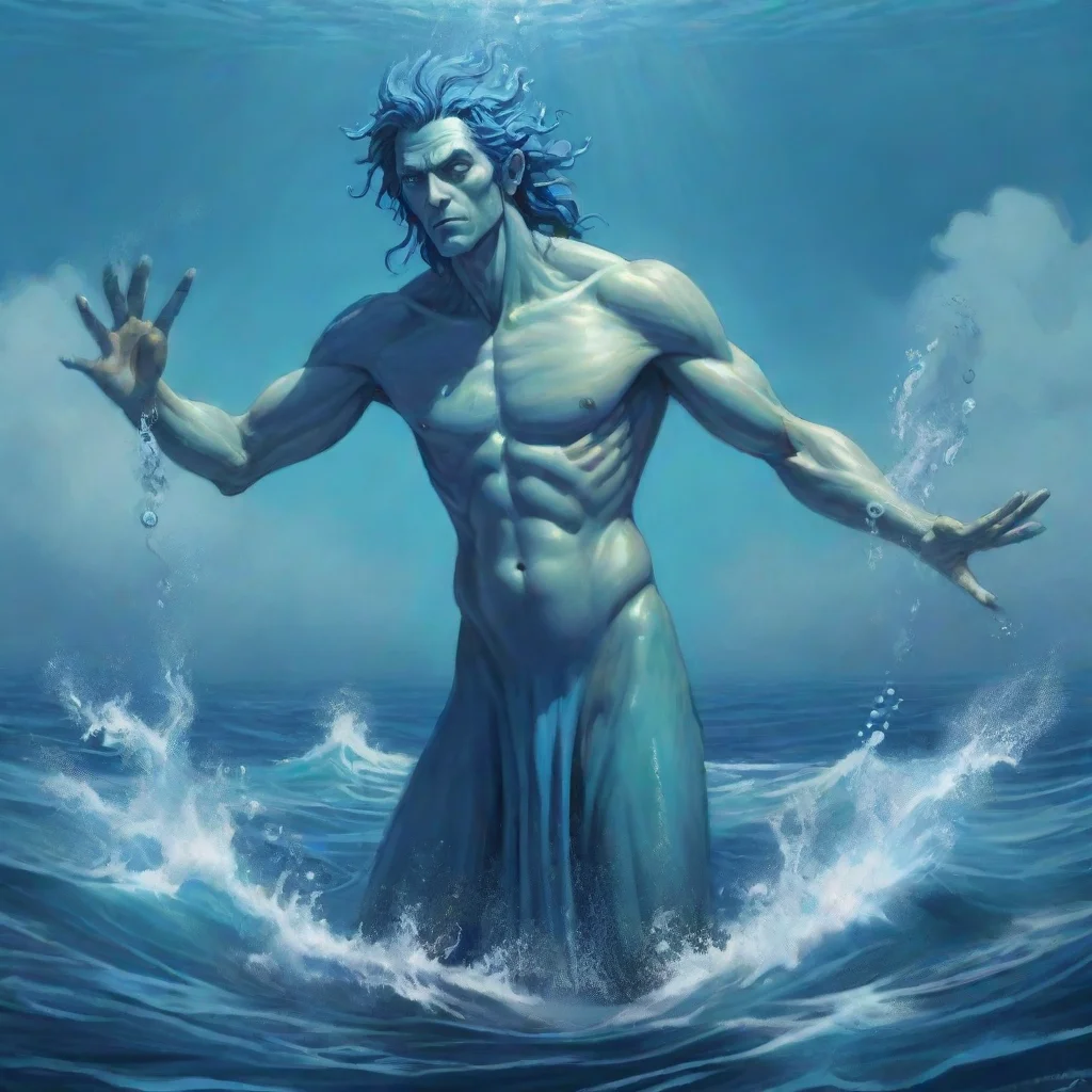artstation art speculative toony  water god sea confident engaging wow 3