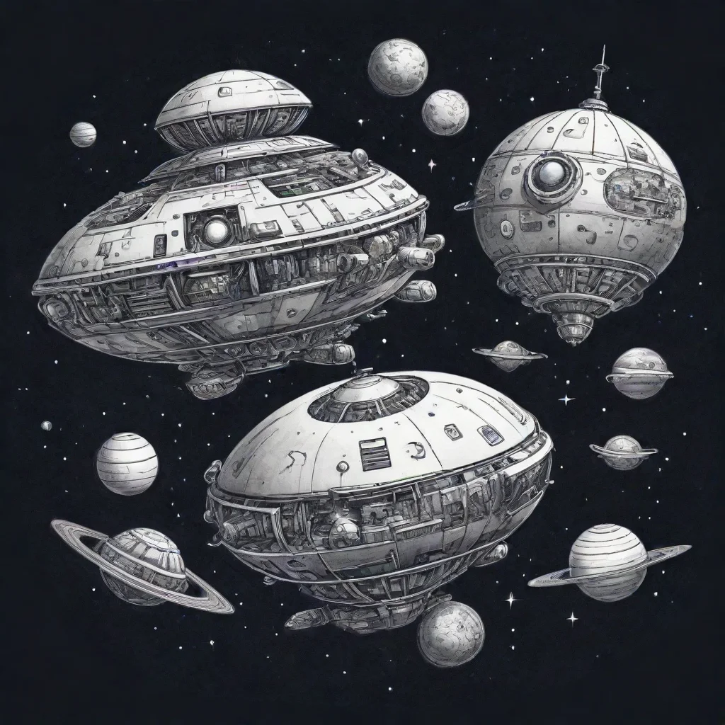 aiartstation art spheric spaceships ink cartoon style art   confident engaging wow 3