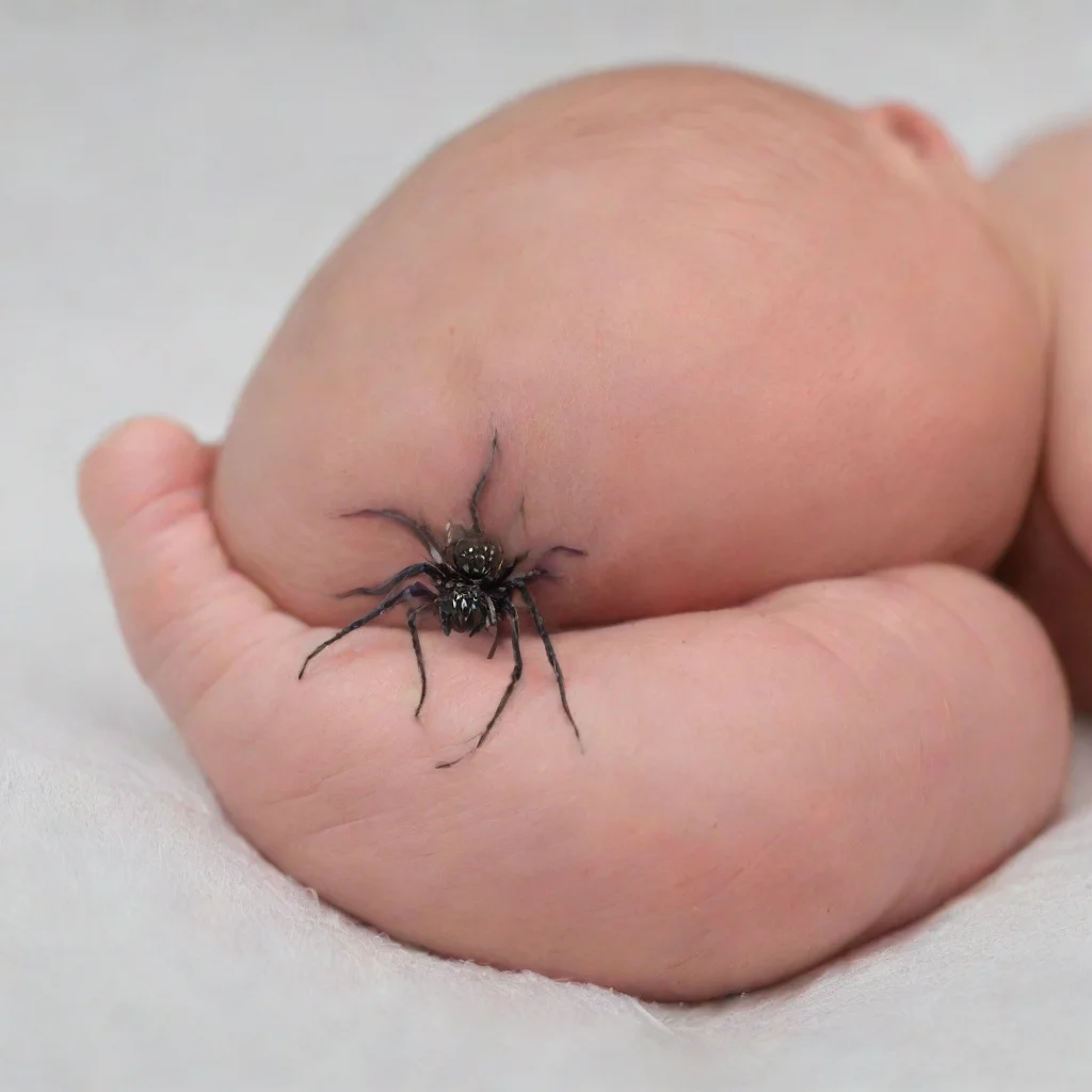 aiartstation art spider crawling on a newborn baby confident engaging wow 3