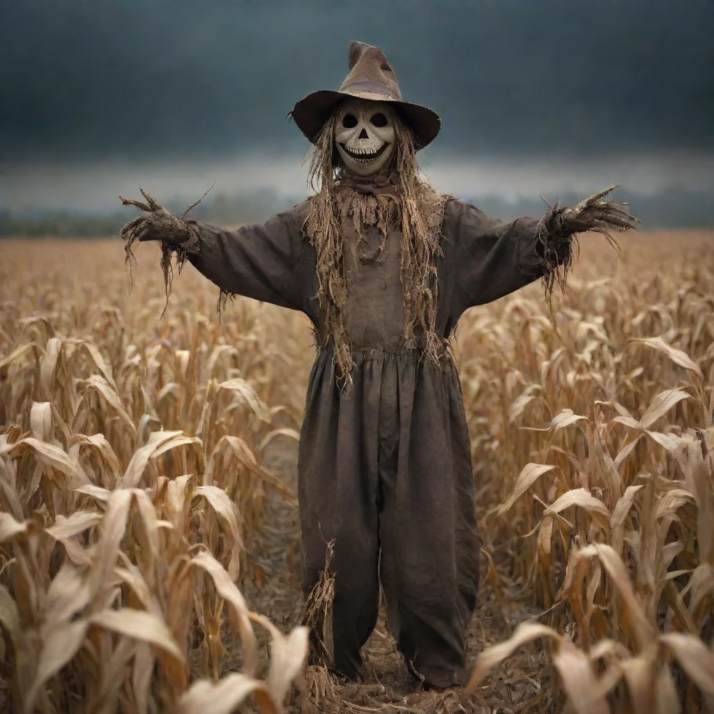 aiartstation art spooky scarecrow in corn field dark horror 1800 confident engaging wow 3