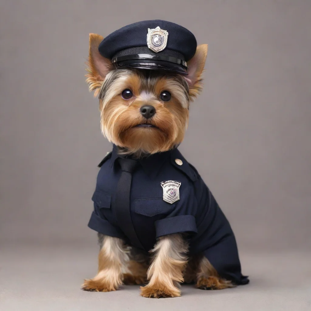 aiartstation art standing yorkshire terrier as an american tv cop confident engaging wow 3