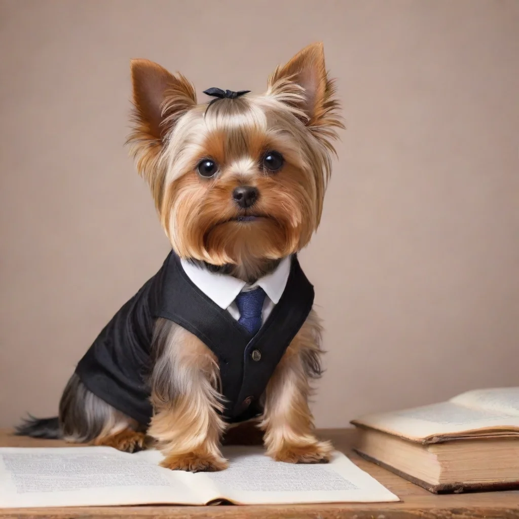aiartstation art standing yorkshire terrier as an intellectual writer confident engaging wow 3