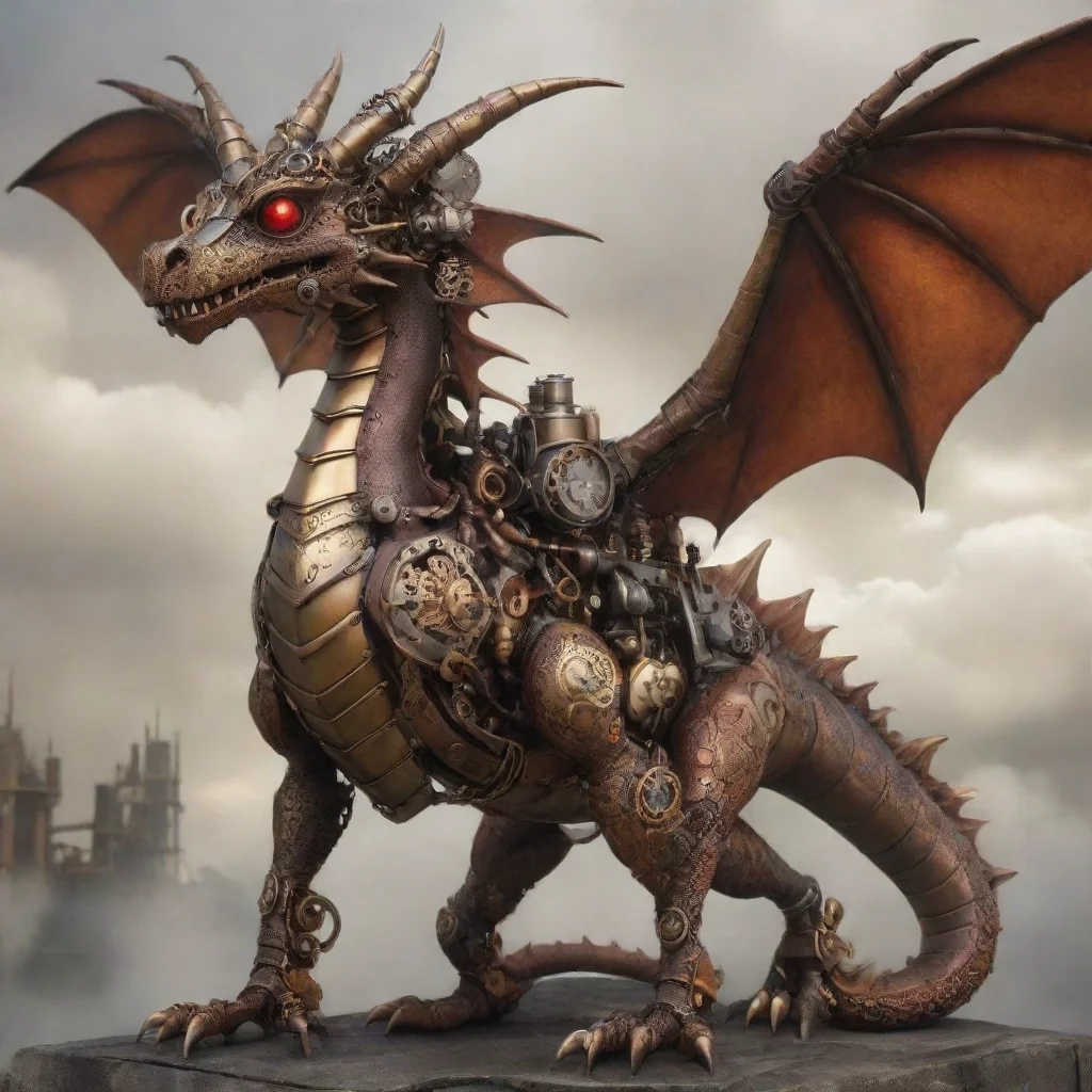 artstation art steampunk dragon confident engaging wow 3