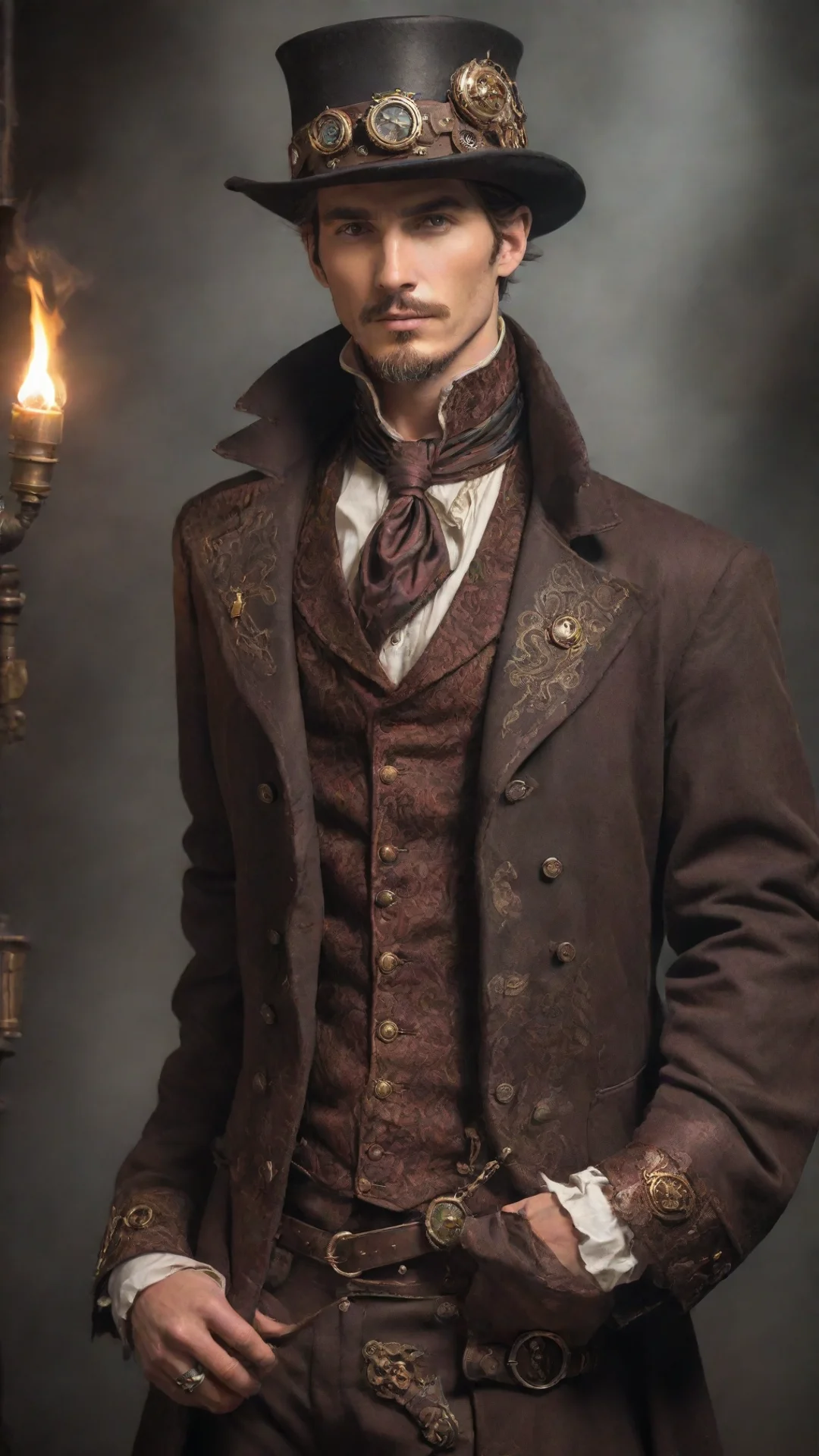 aiartstation art steampunk masculine handsome mage confident engaging wow 3 hdtall