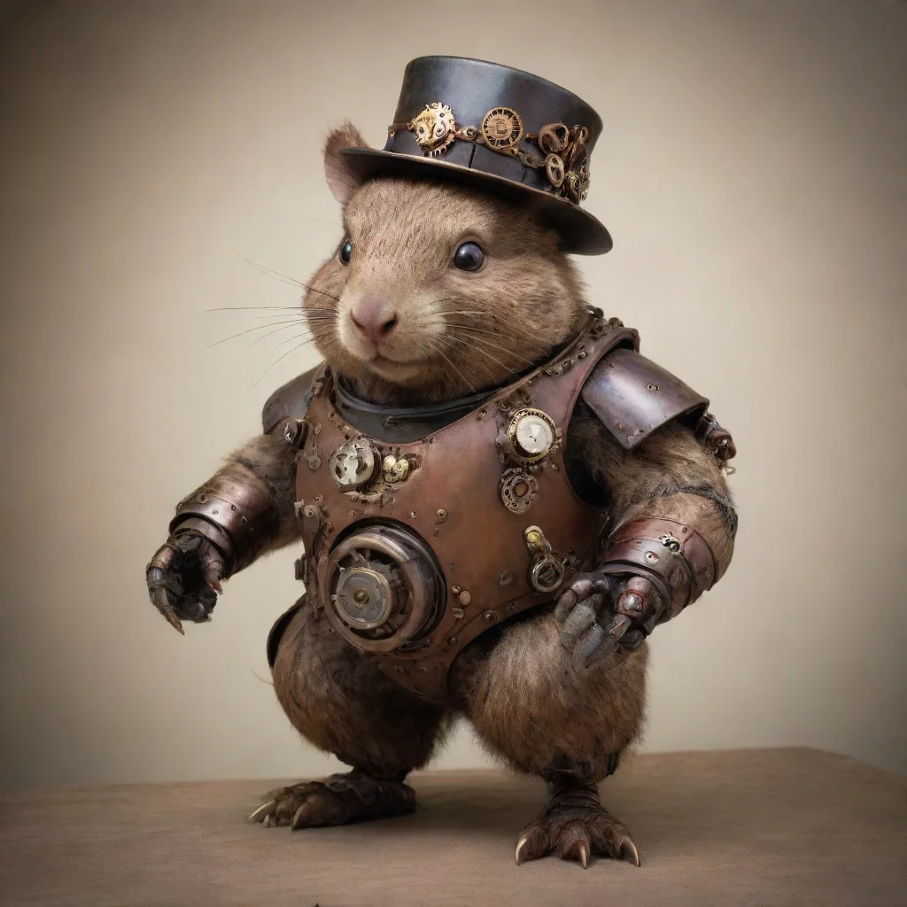 artstation art steampunk robot wombat confident engaging wow 3