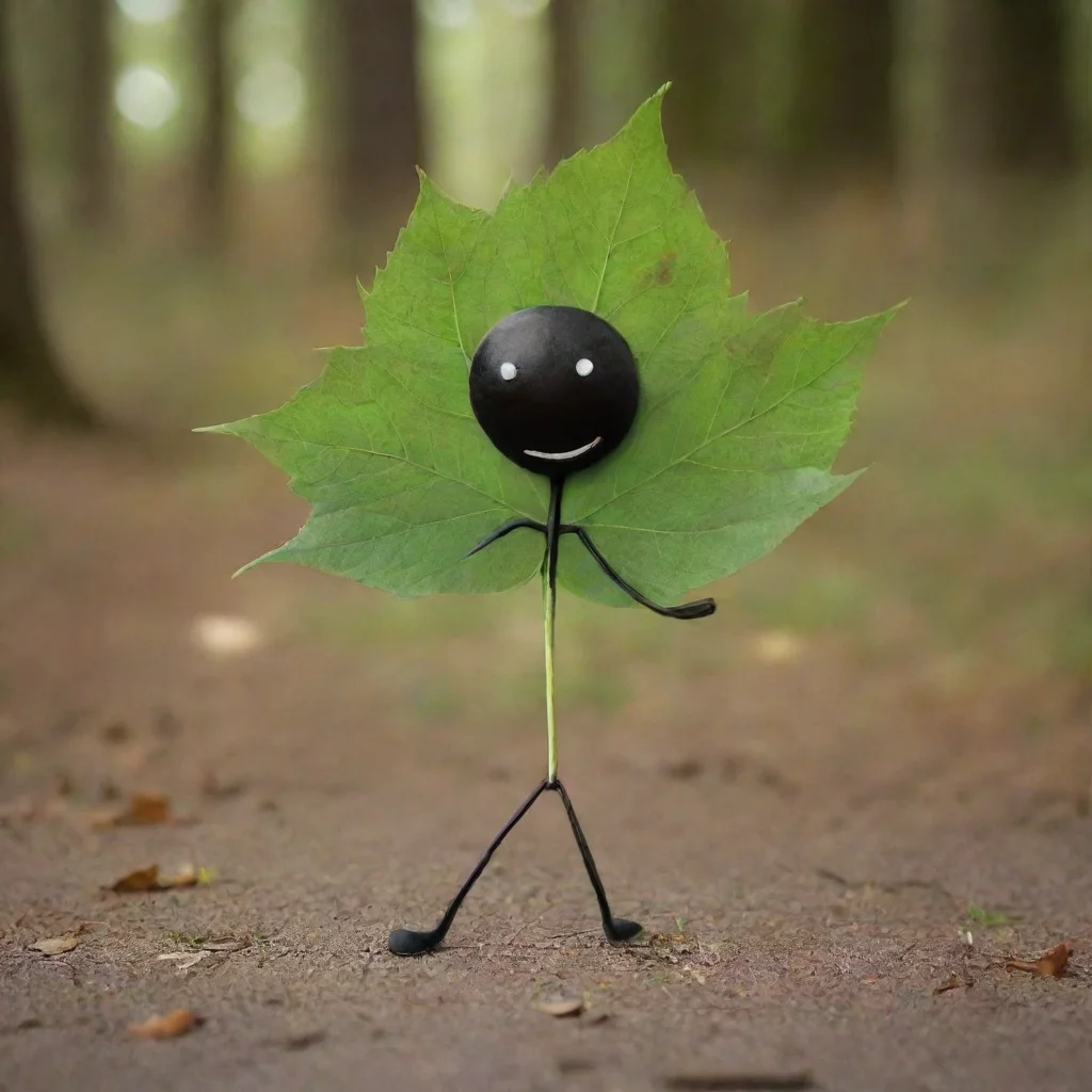 aiartstation art stickman chewing leaf confident engaging wow 3