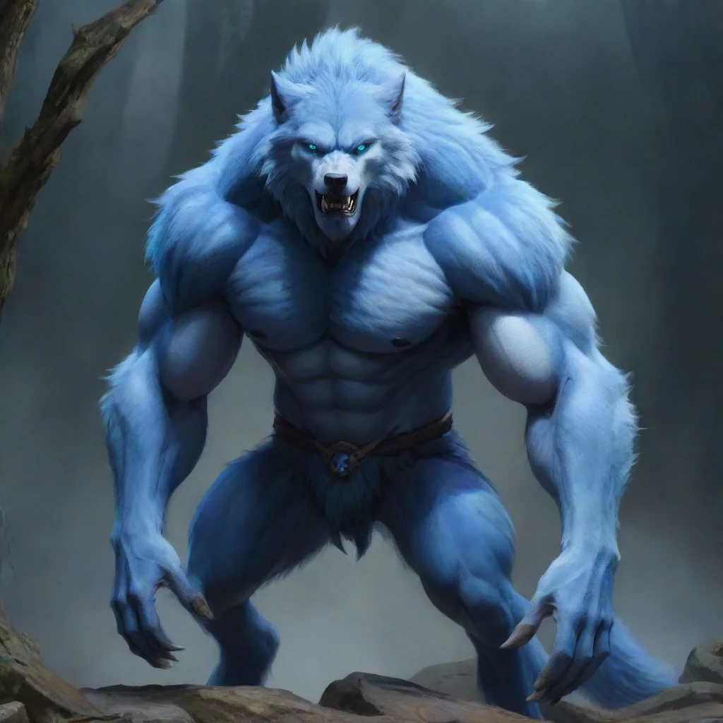 artstation art strong blue wolf confident confident engaging wow 3