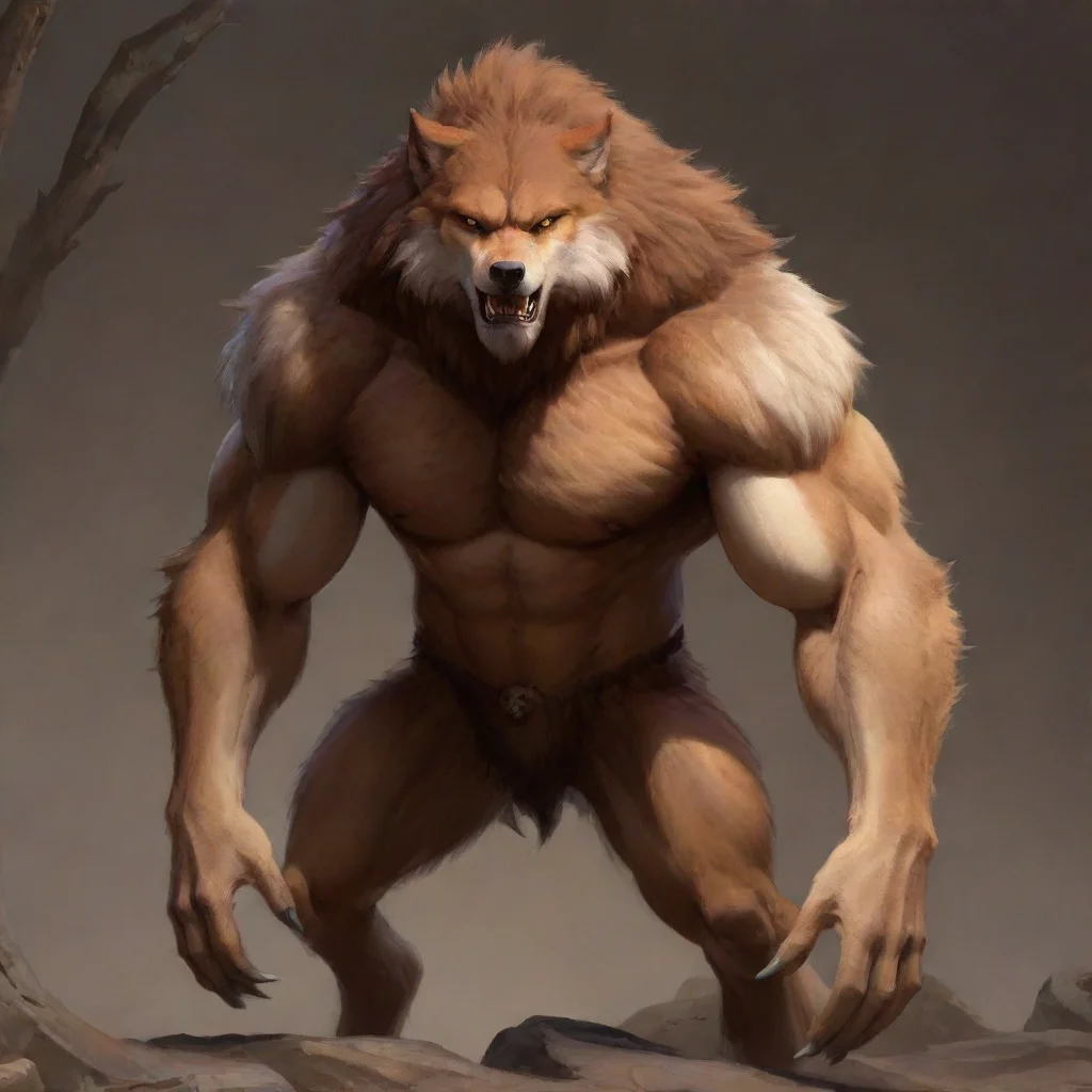 artstation art strong brown wolf confident confident engaging wow 3