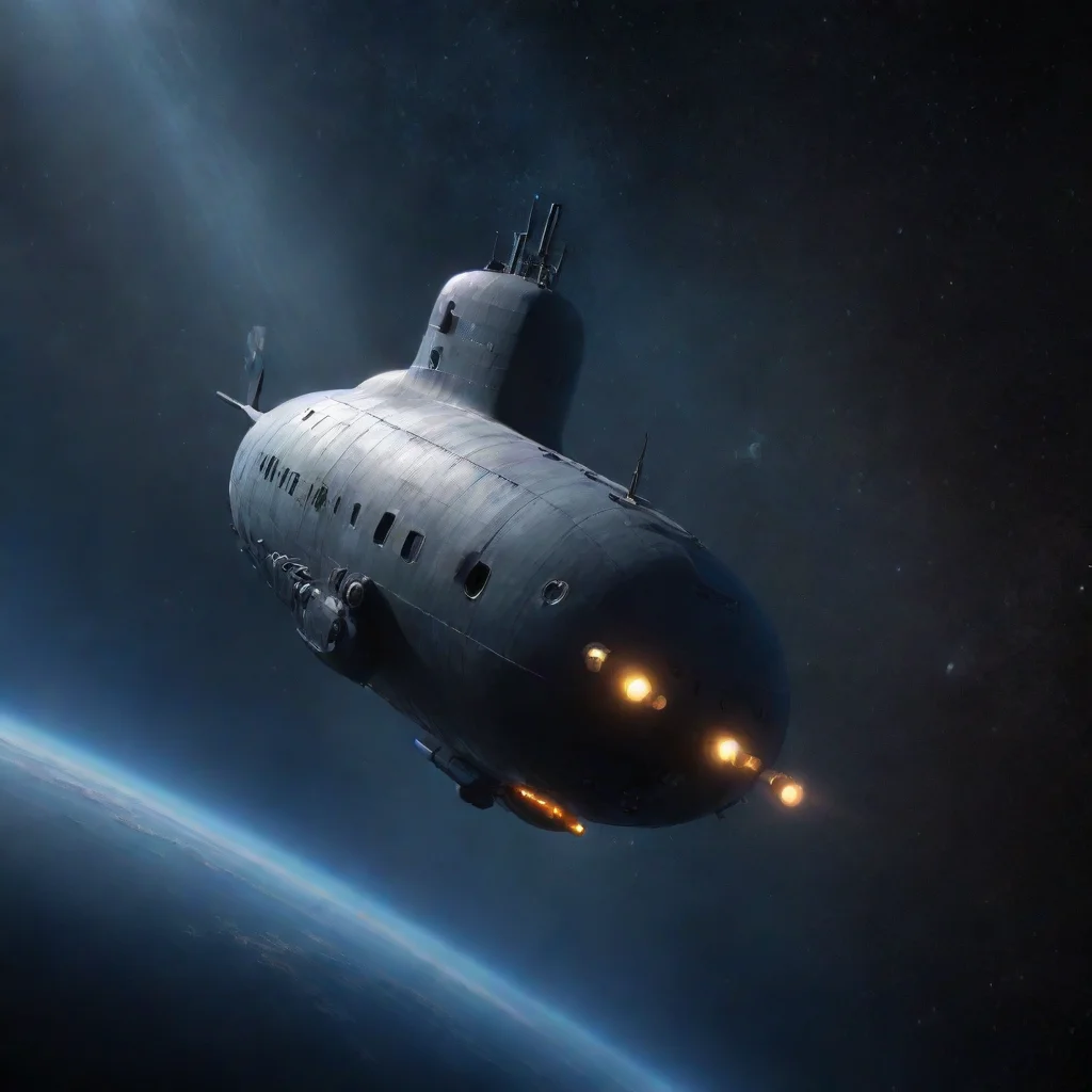aiartstation art submarine in space confident engaging wow 3
