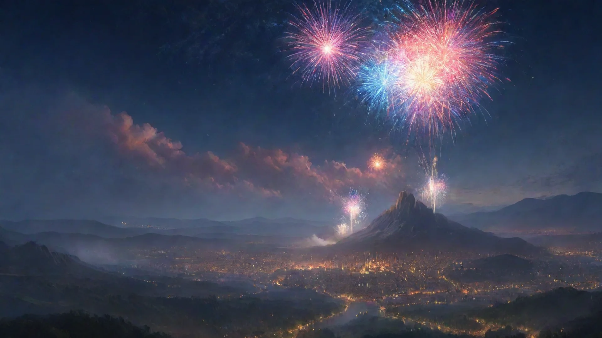 aiartstation art sweeping landscape art wonderful fireworks filling the sky utopian artstation confident engaging wow 3 hdwidescreen