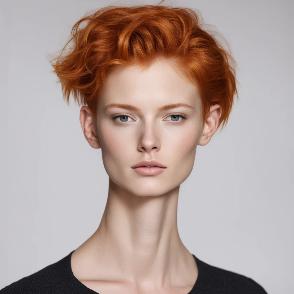 aiartstation art tall attractive skinny redhead brushed back short hairstyle confident engaging wow 3