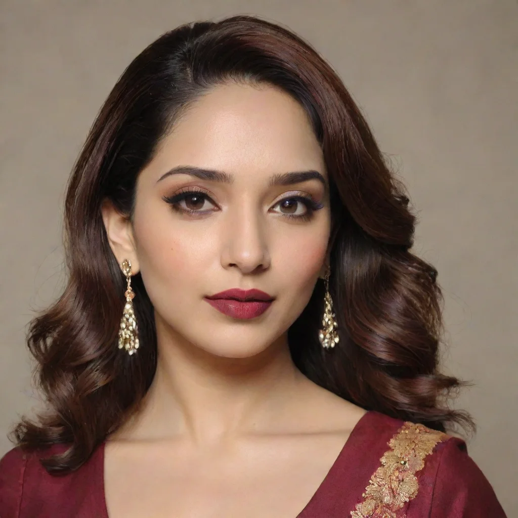 aiartstation art tamanna bhatia in matte burgundy red lipstick  confident engaging wow 3