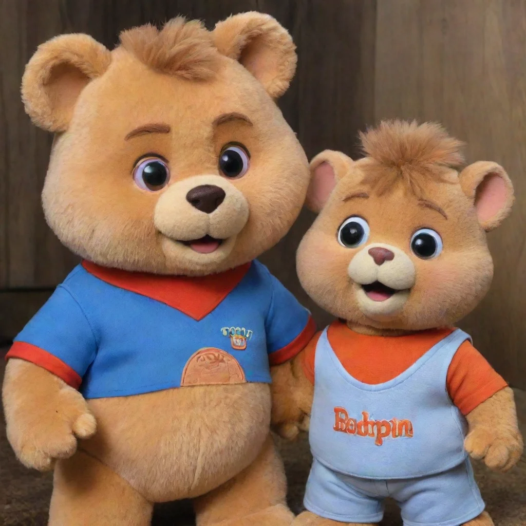 aiartstation art teddy ruxpin and grubby  confident engaging wow 3