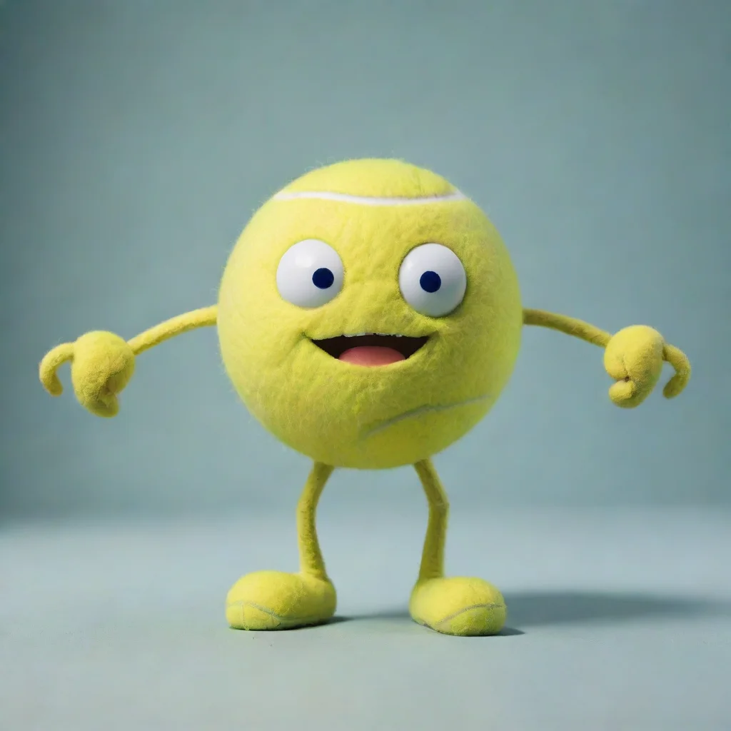 aiartstation art tennis ball with arms and legs and a face confident engaging wow 3