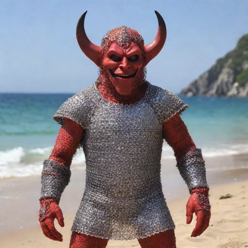 aiartstation art the devil on holiday wearing chainmail confident engaging wow 3