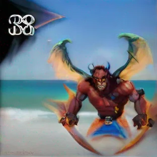 aiartstation art the devil on the beach confident engaging wow 3
