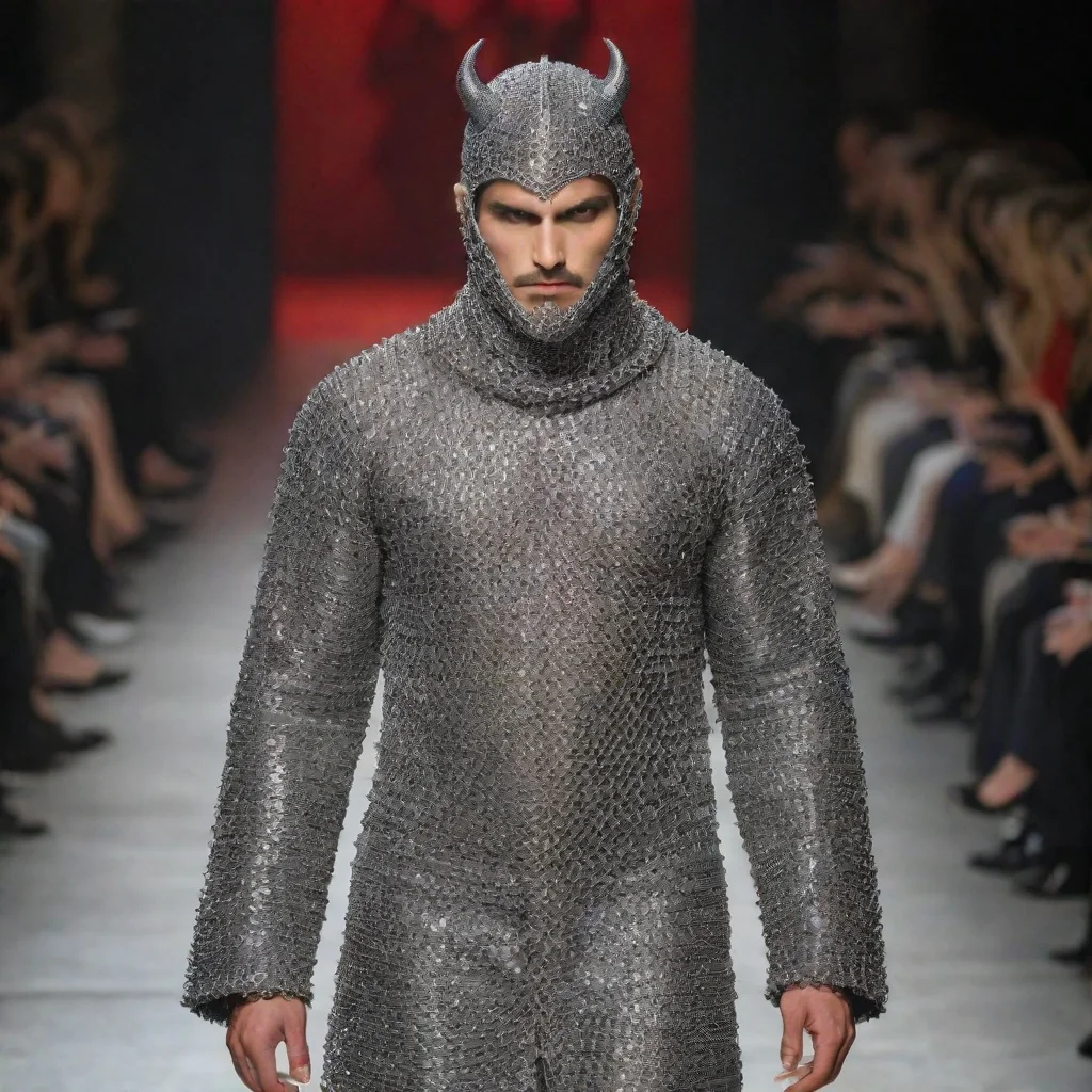 aiartstation art the devil on the fashion runway wearing chainmail confident engaging wow 3