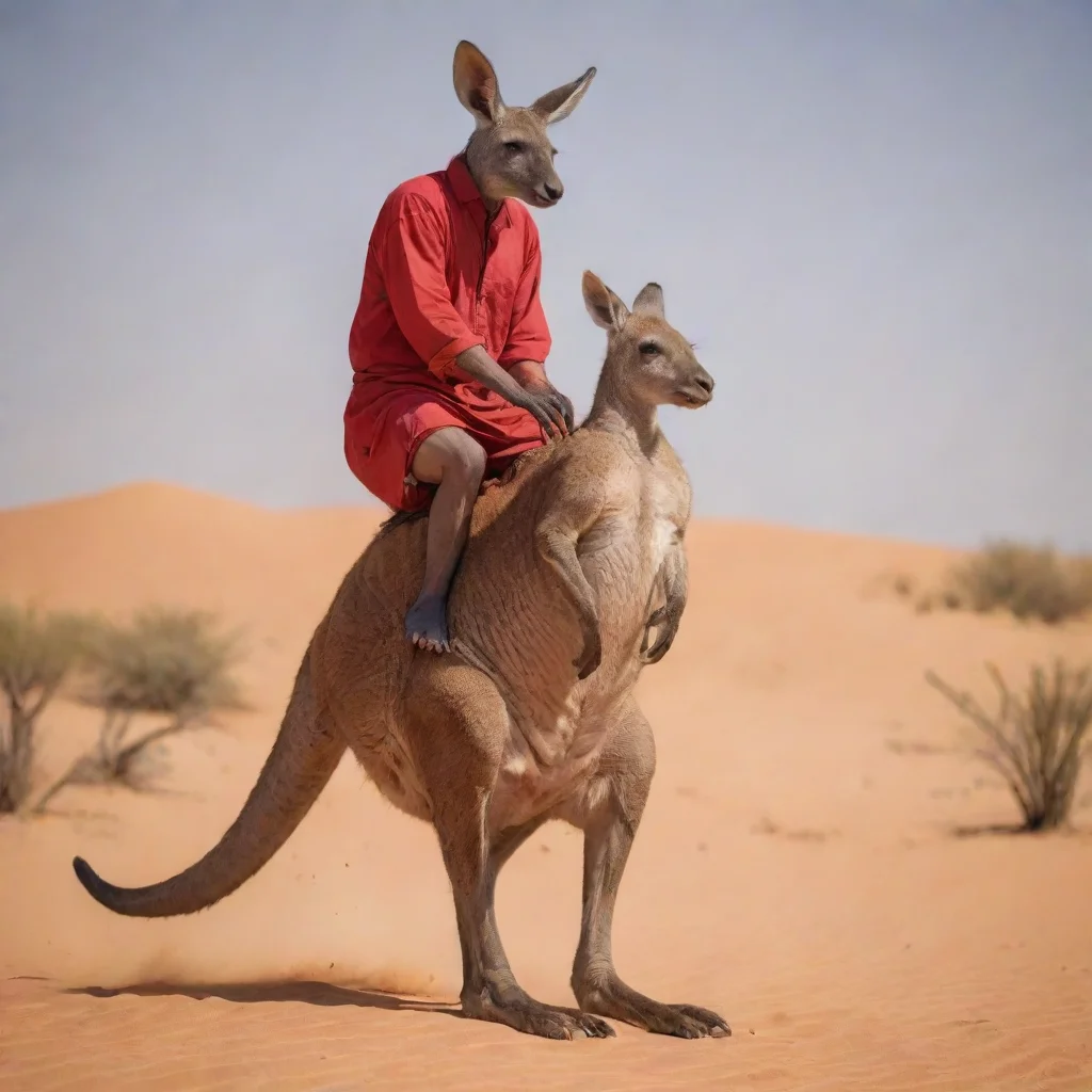aiartstation art the devil riding a kangaroo in the desert confident engaging wow 3