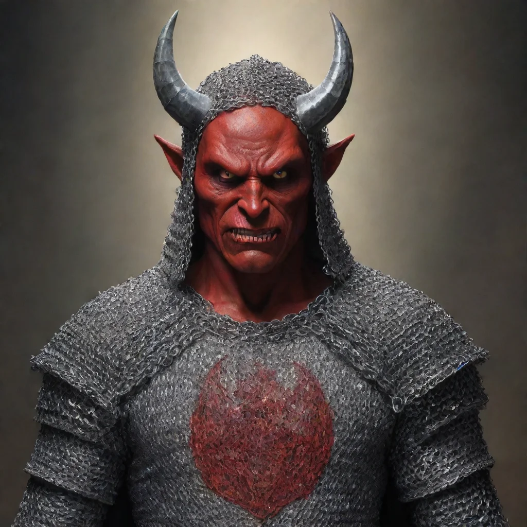 aiartstation art the devil wearing chainmail confident engaging wow 3