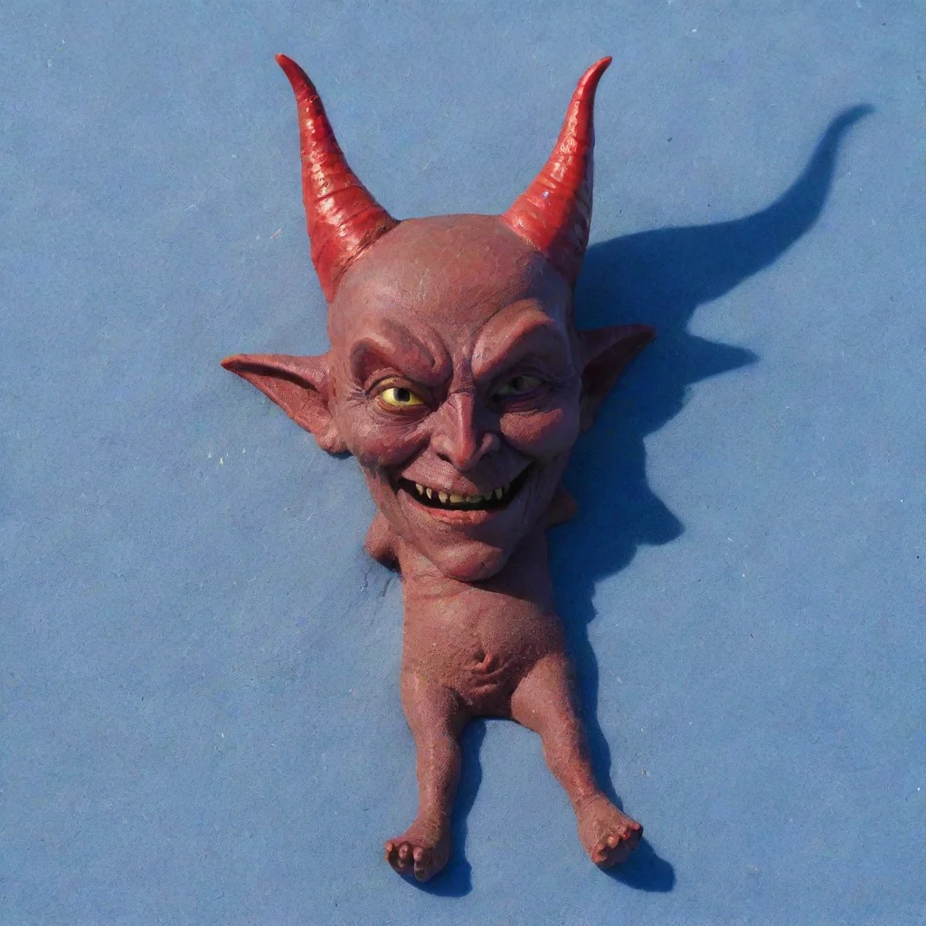 aiartstation art the devil with no horns sunbaking on blue sand confident engaging wow 3