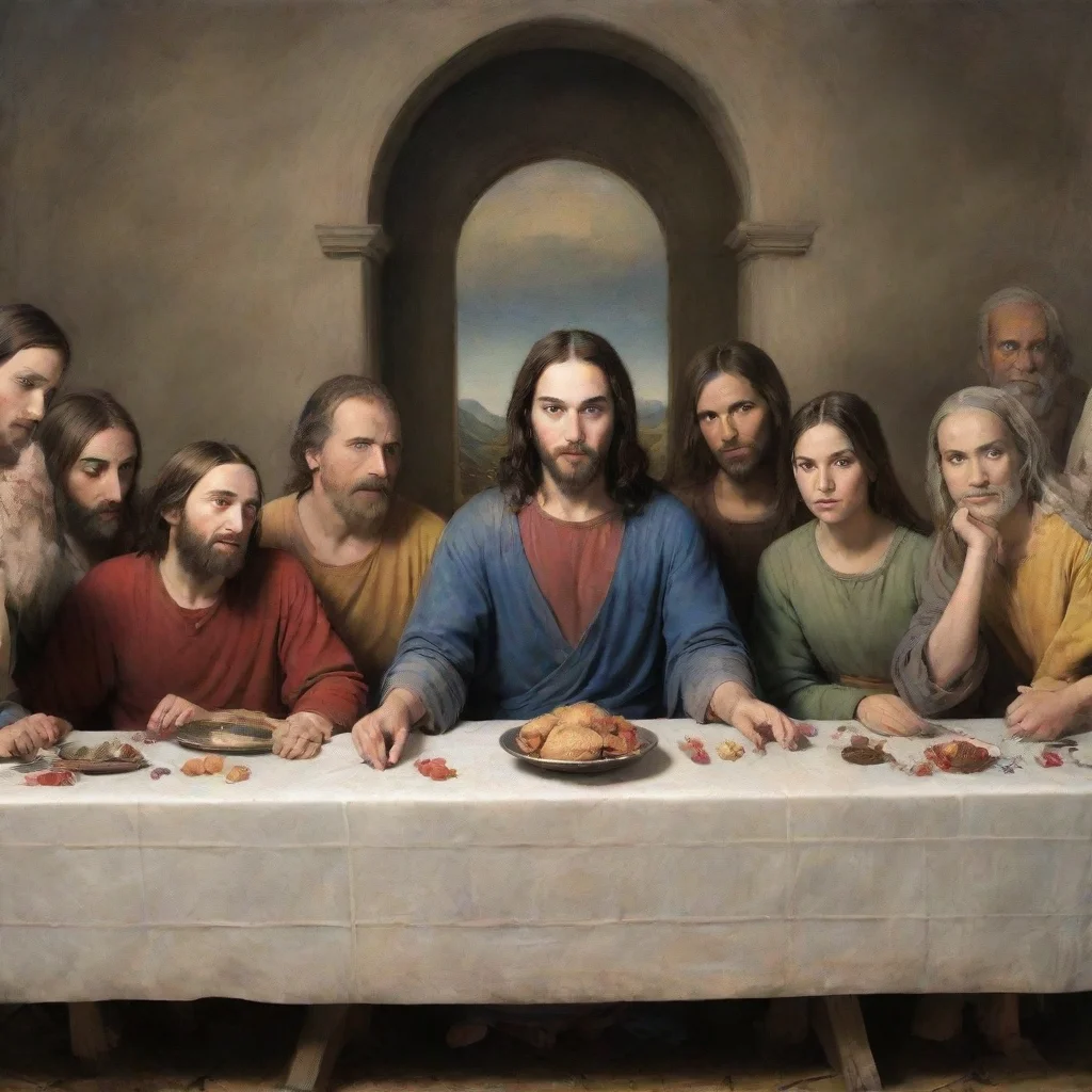 aiartstation art the picture of the last supper where jesus is sasha grey confident engaging wow 3
