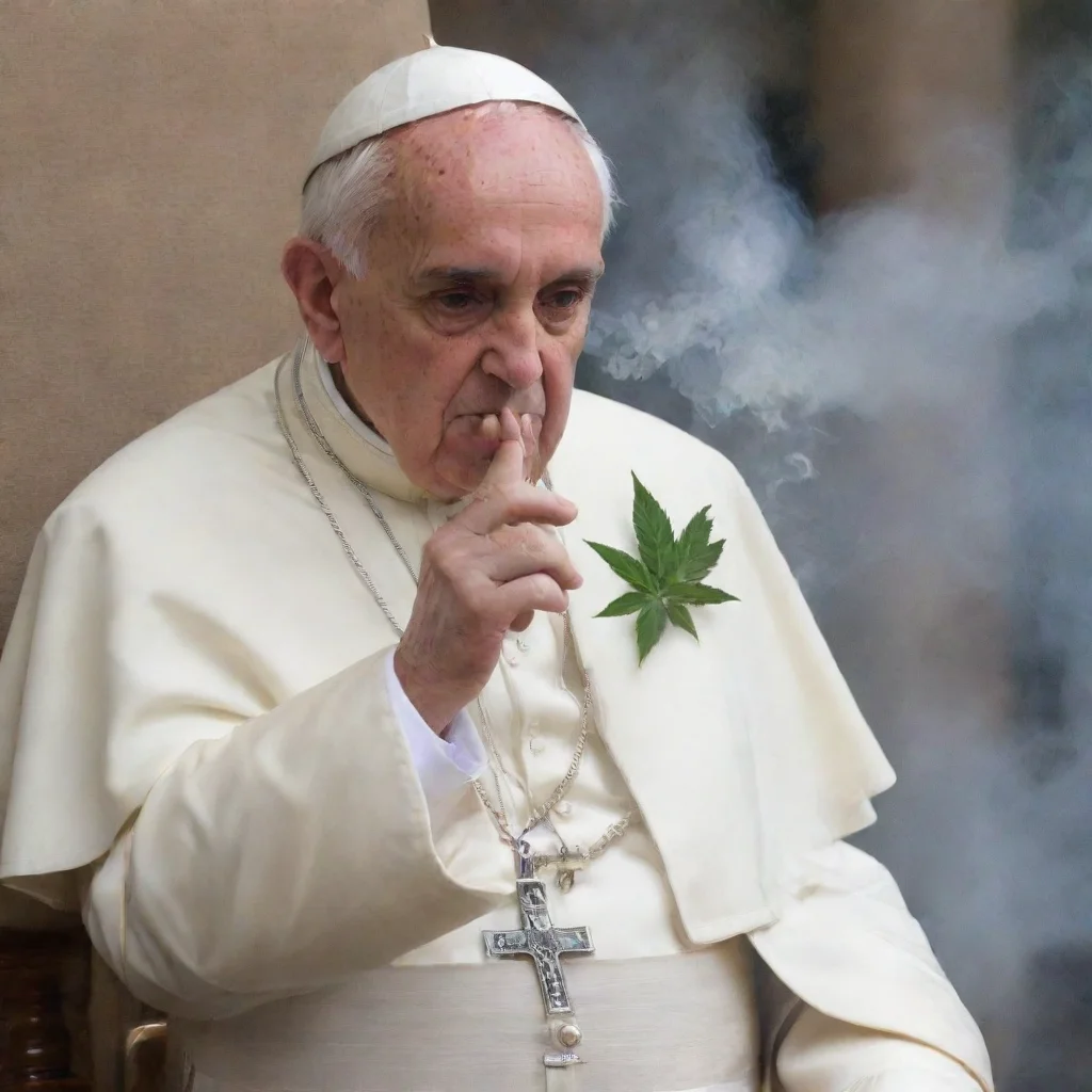 artstation art the pope smoking marihuana confident engaging wow 3
