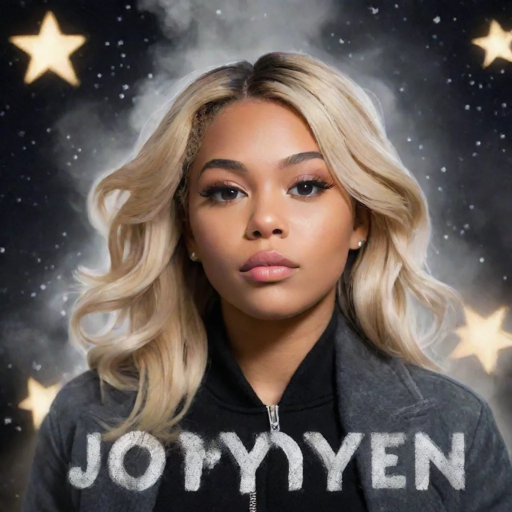 aiartstation art the word jordyn in all caps. surrounded by stars and smoke  confident engaging wow 3