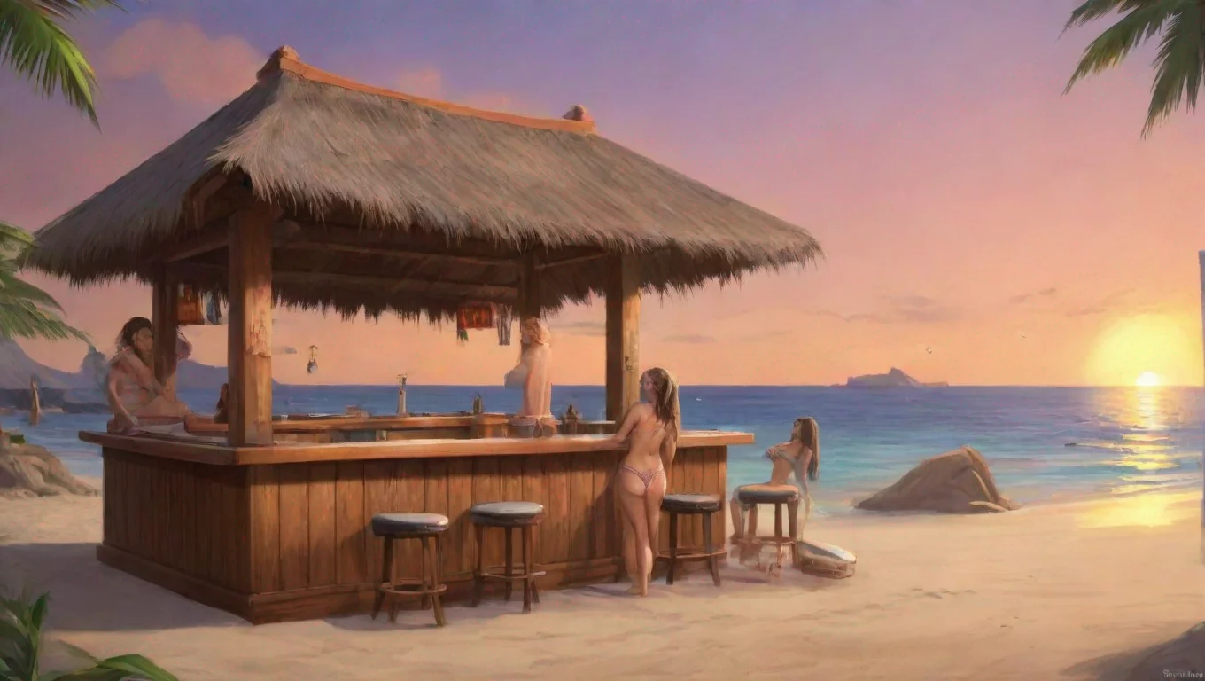 aiartstation art there are bikini girls at the bar confident engaging wow 3