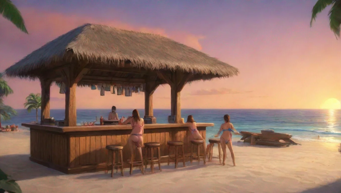 aiartstation art there are girls in swimwear at the bar confident engaging wow 3