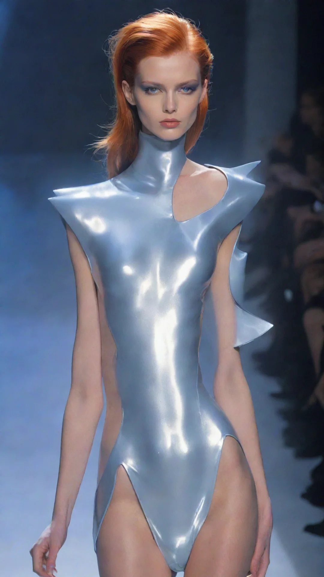 aiartstation art thierry mugler fashion style futuristic model confident engaging wow 3 tall