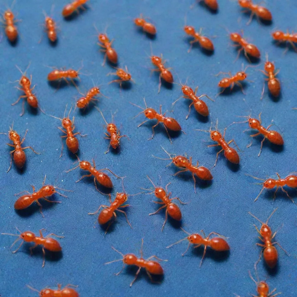 aiartstation art thousands of red ants on blue sand confident engaging wow 3
