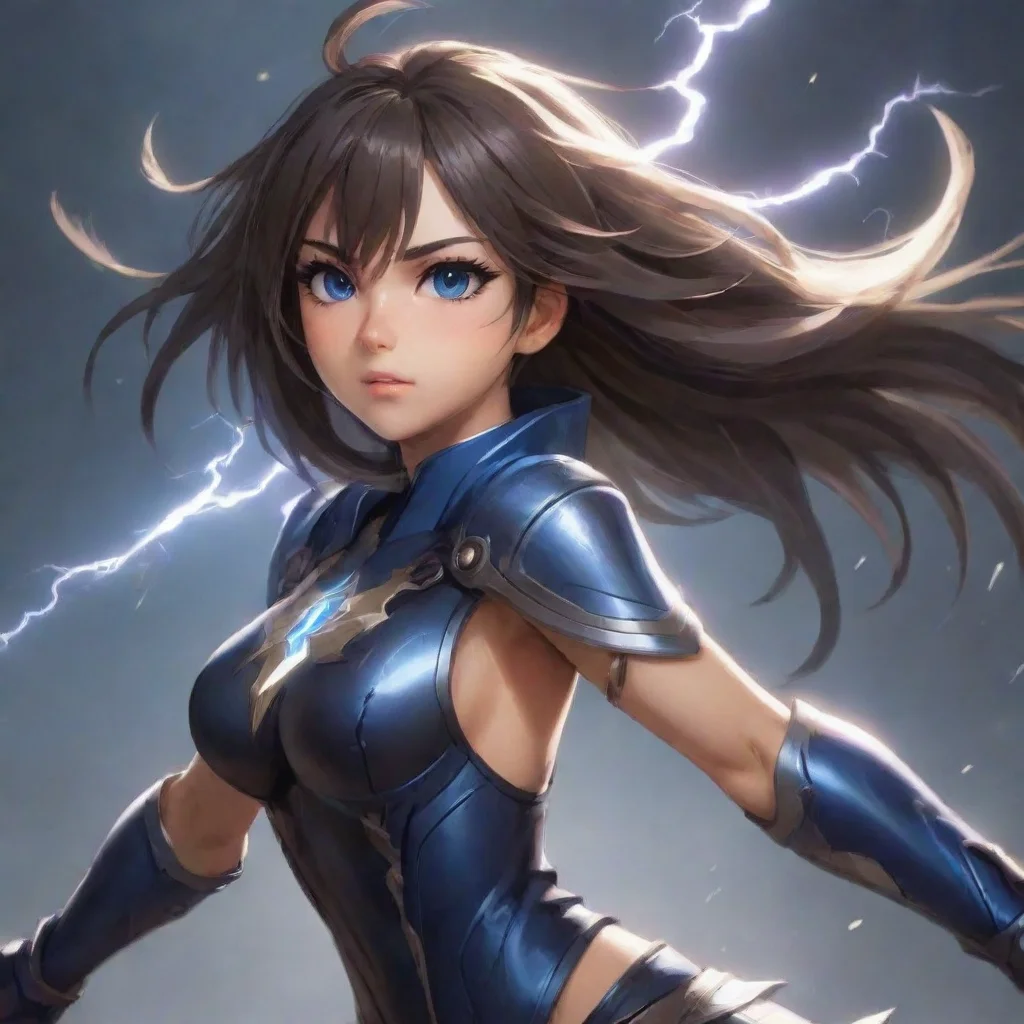 artstation art thunder anime girl art confident engaging wow 3