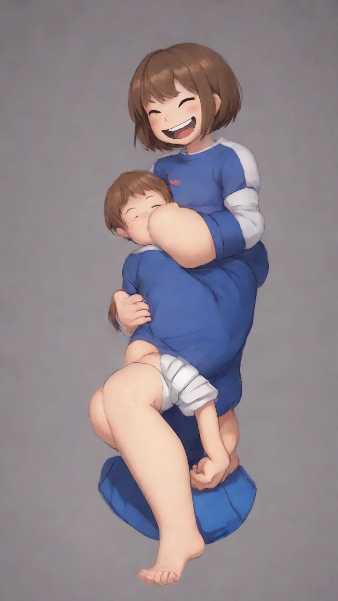 aiartstation art tickling frisk from undertale  confident engaging wow 3 tall