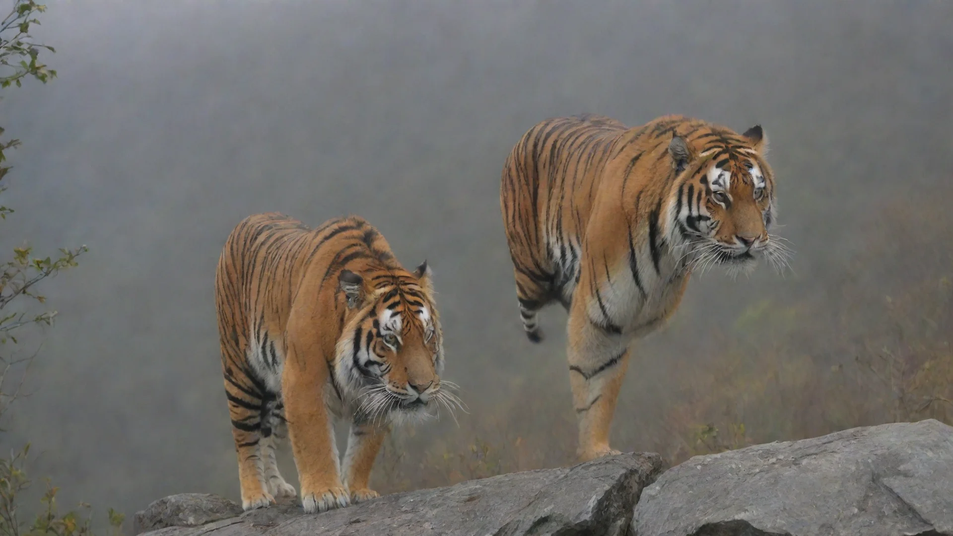 artstation art tiger ona mountain confident engaging wow 3 wide