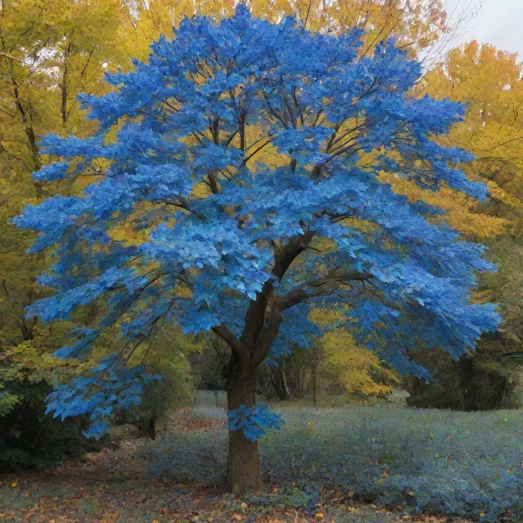 artstation art tree with blue leaves confident engaging wow 3