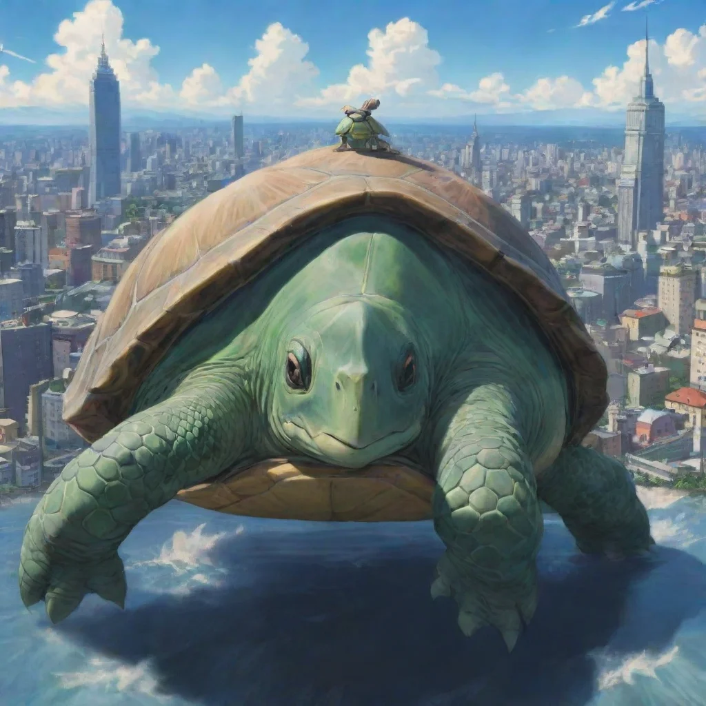 aiartstation art turtle with city on back giant anime ghibli pristine aesthetic confident engaging wow 3