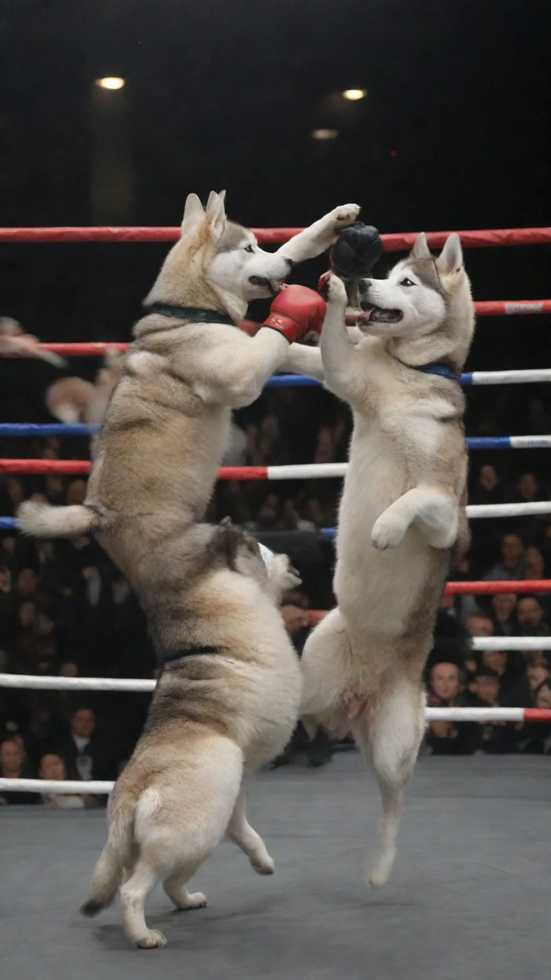 aiartstation art two husky dogs in the ring boxing confident engaging wow 3 hdtall