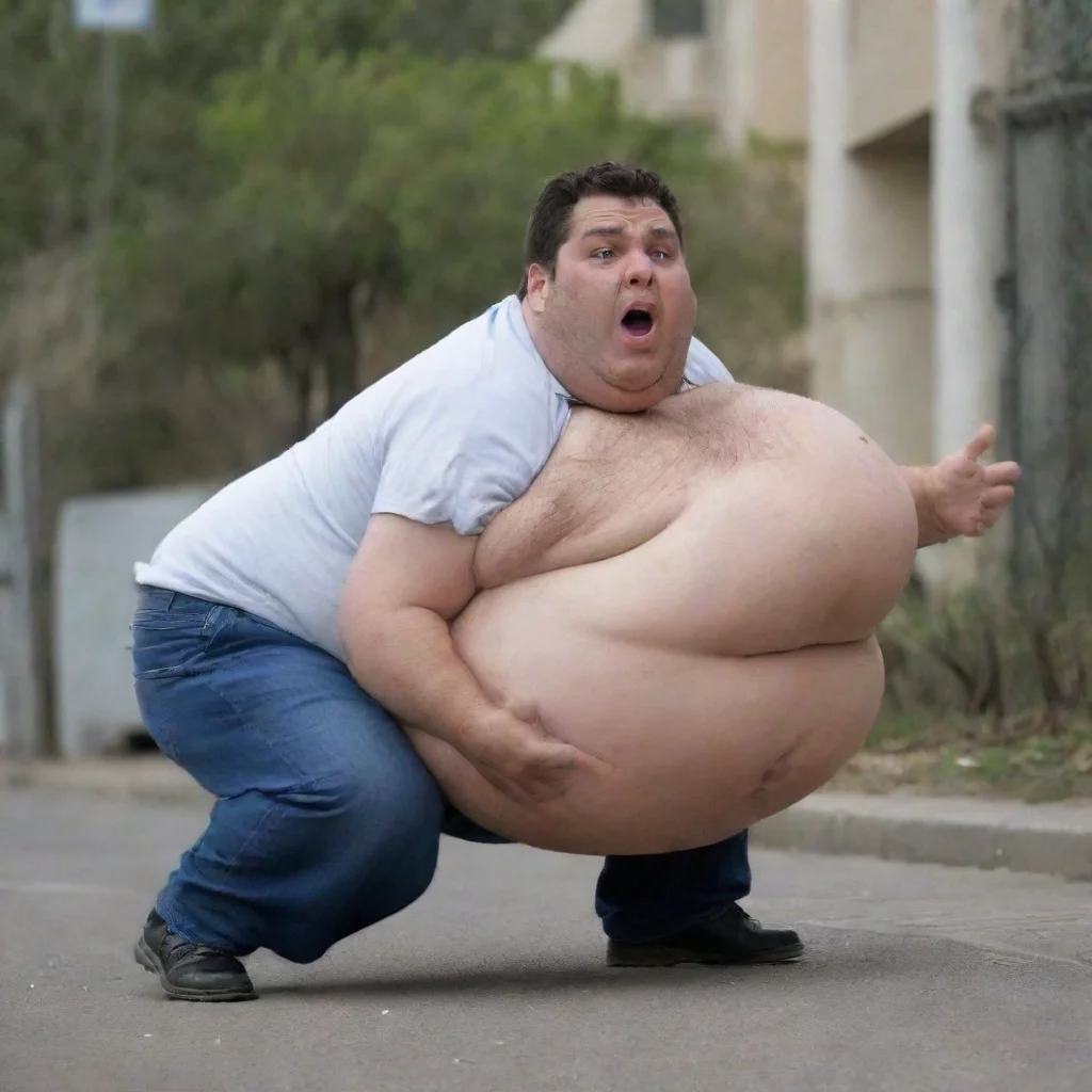 artstation art un gordo moviendo la panza confident engaging wow 3