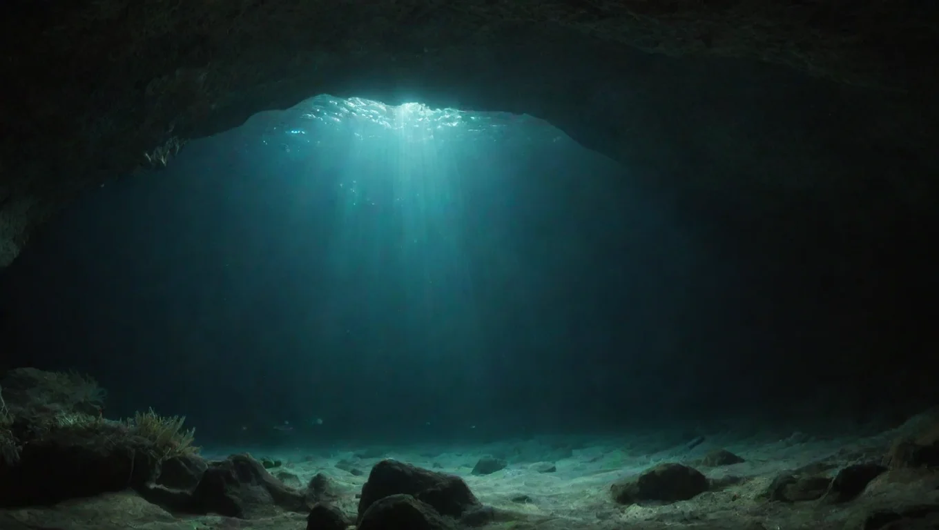 aiartstation art underwater pov swimming underwater in amazing cave hd glowworms underwater hd detailed film amazing art confident engaging wow 3 widescreen