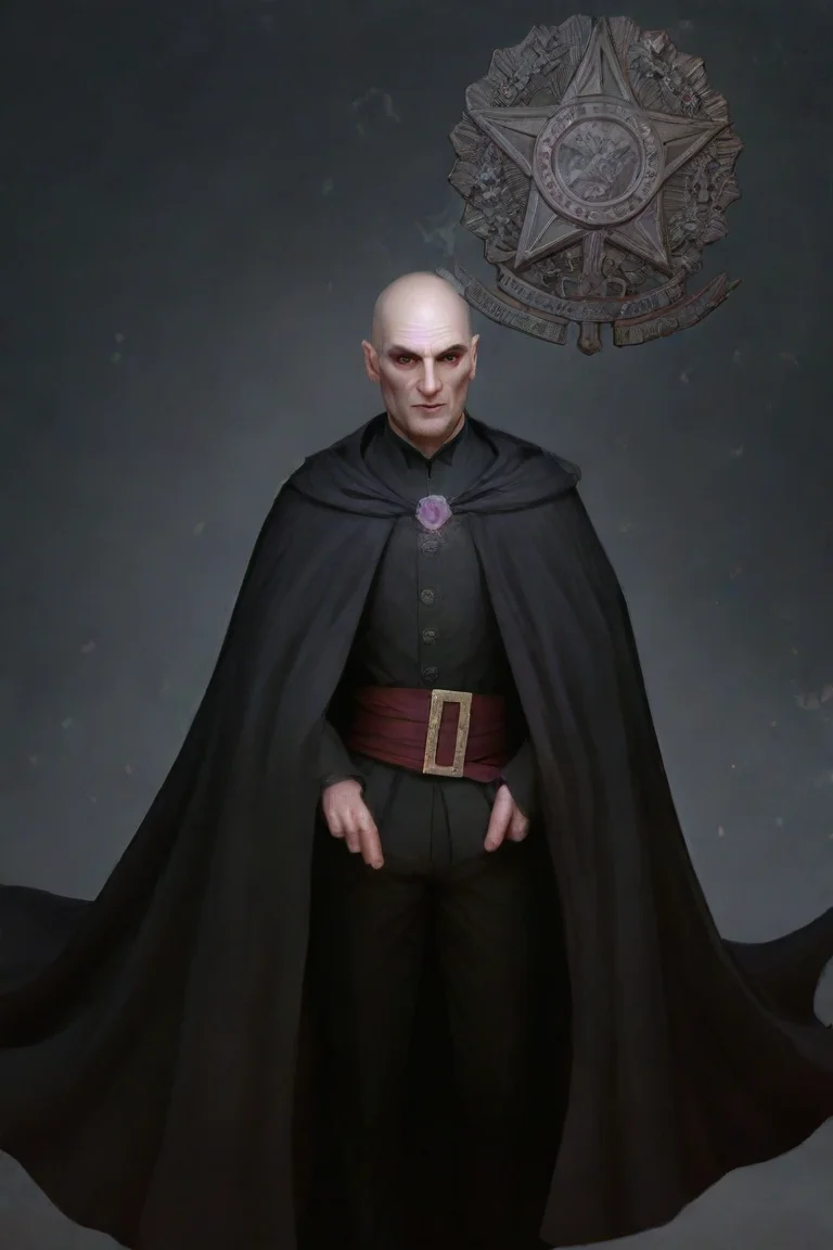 artstation art vampire bald black cape epic hd character confident engaging wow 3