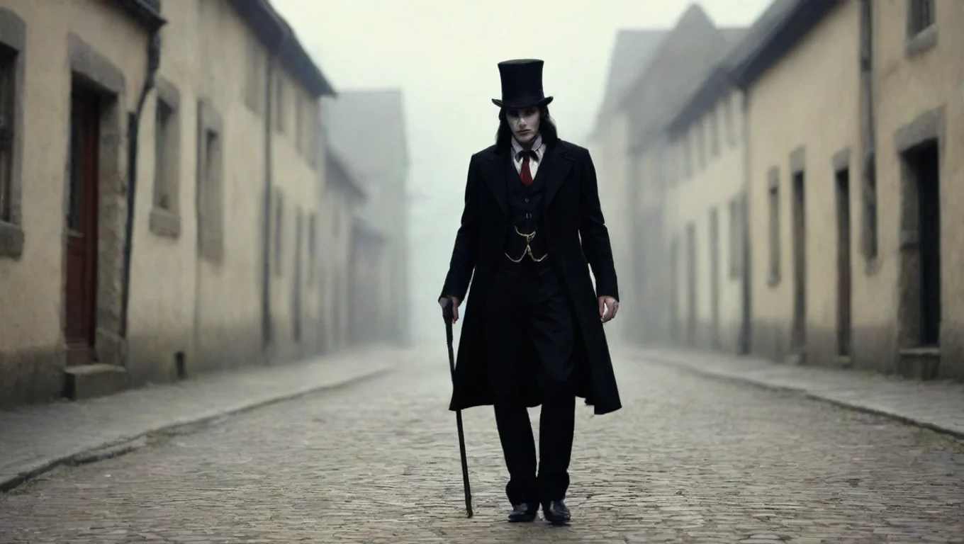 artstation art vampire top hat walking in old 1800 town holding a cane hd confident engaging wow 3 widescreen