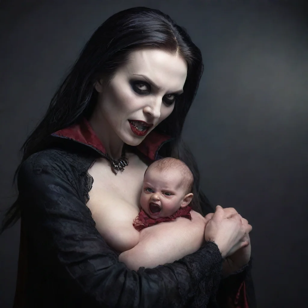 artstation art vampire with a newborn baby confident engaging wow 3