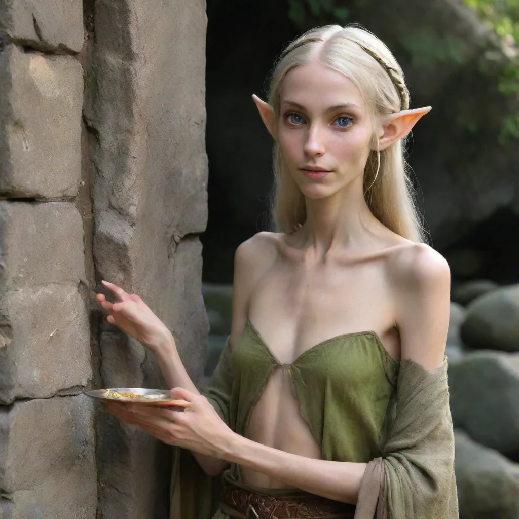 aiartstation art very skinny elven maiden as a beggar confident engaging wow 3