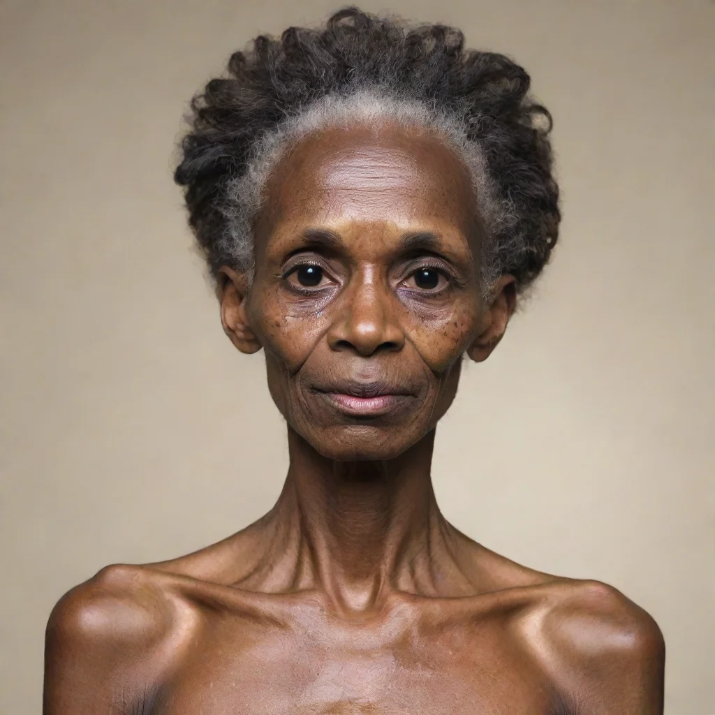 aiartstation art very very very very skinny boney old black woman face confident engaging wow 3