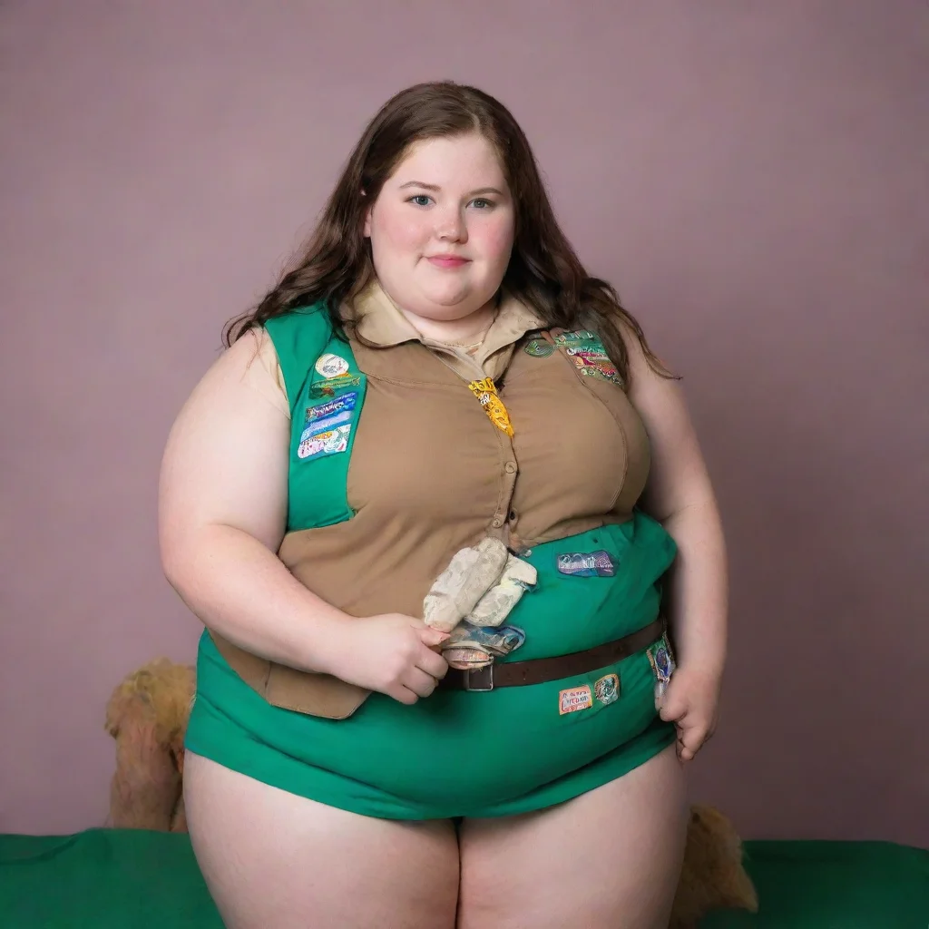 artstation art very very very very very very very obese girl scout confident engaging wow 3