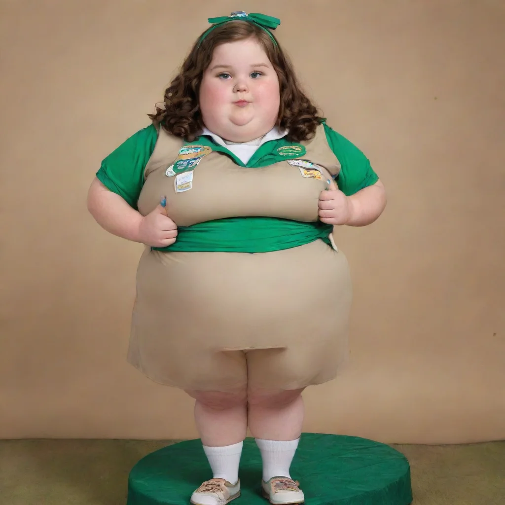 aiartstation art very very very very very very very very very very very obese girl scout confident engaging wow 3